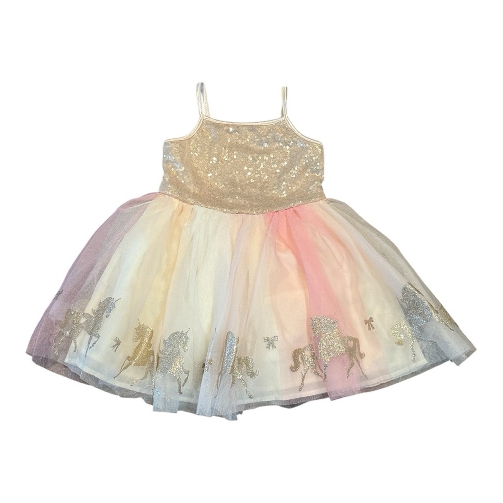 Pink & Violet glitter unicorns tutu dress